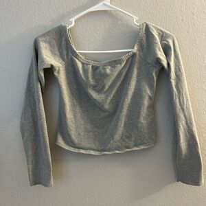 BDG Light Gray Long Sleeve Blouse